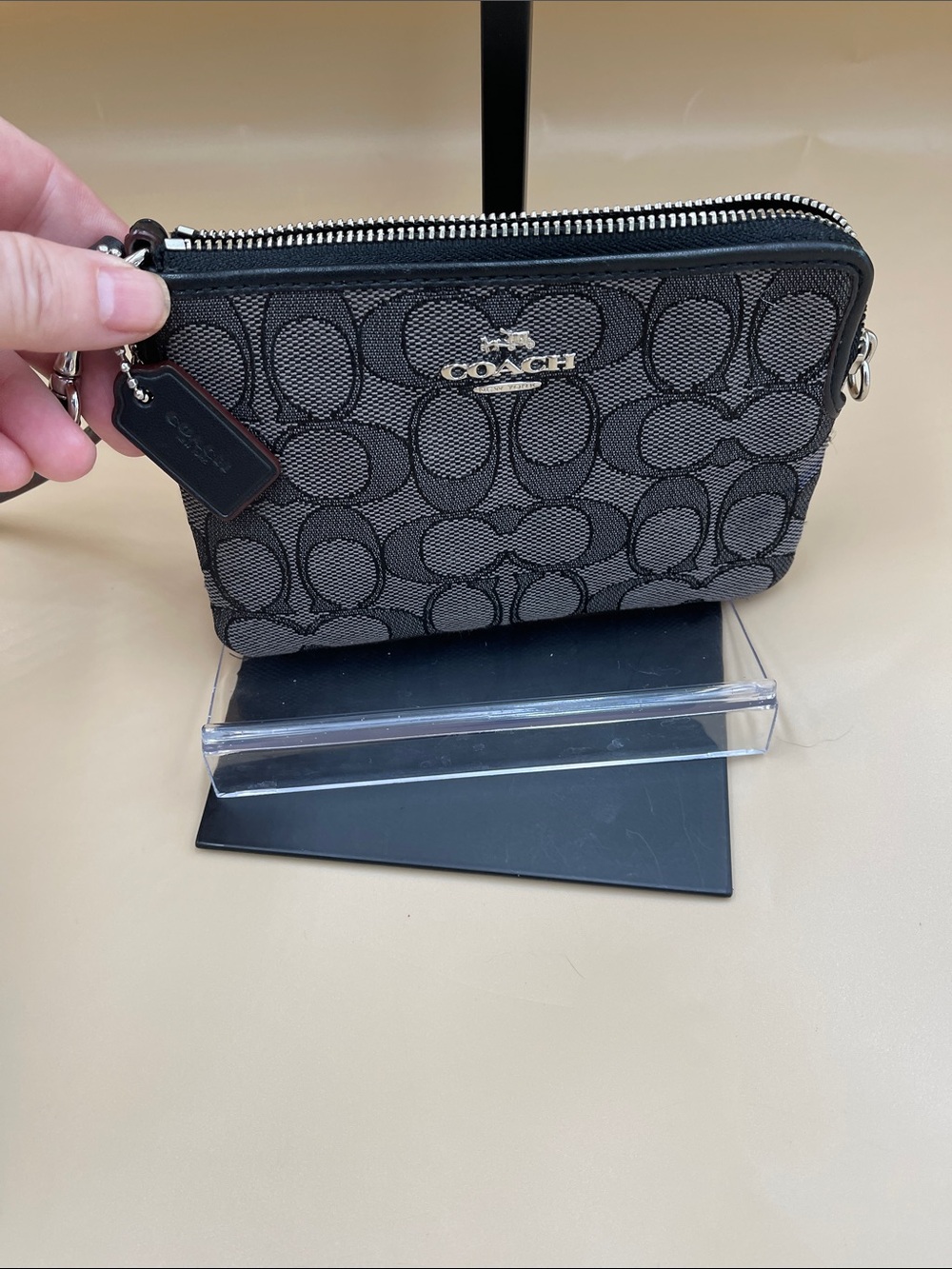 Coach Black Signature Wristlet